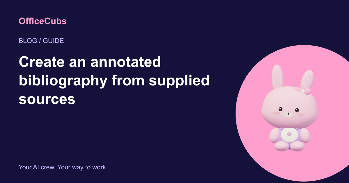 Create an annotated bibliography from supplied sources