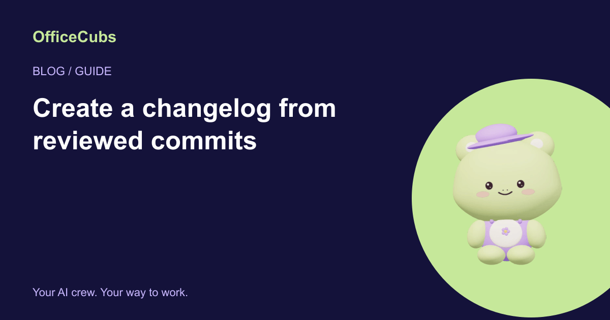 Create a changelog from reviewed commits