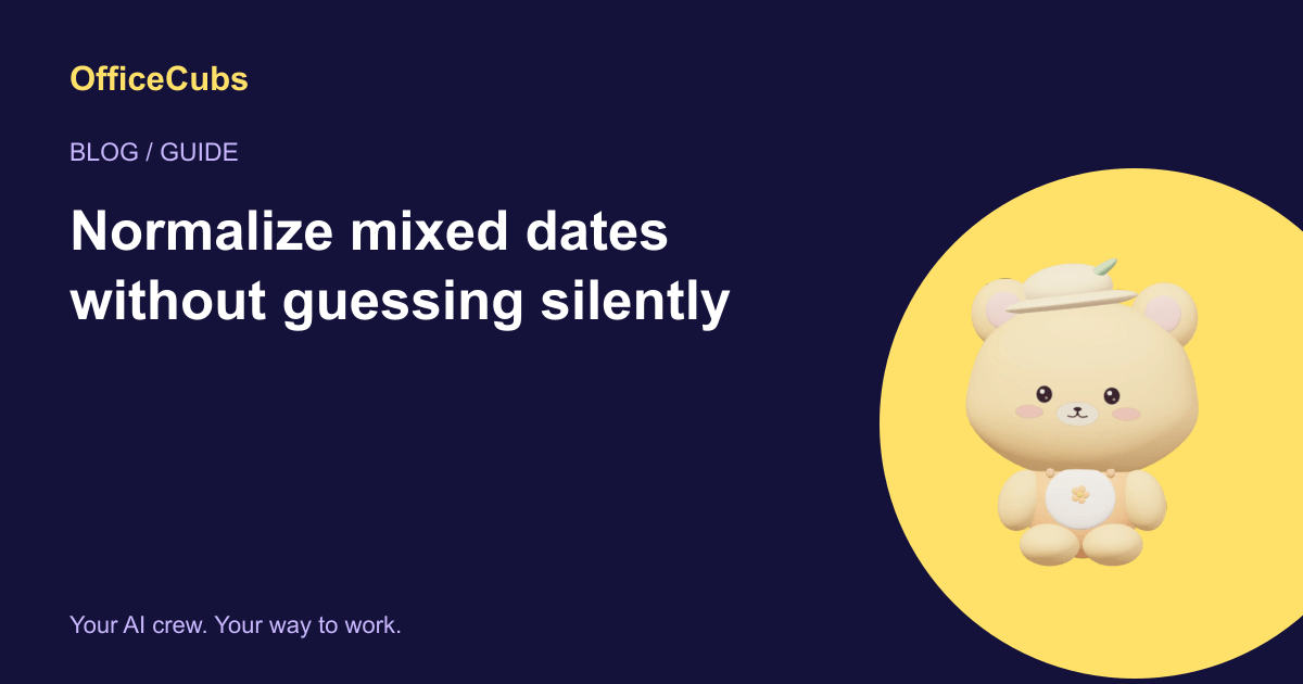Normalize mixed dates without guessing silently