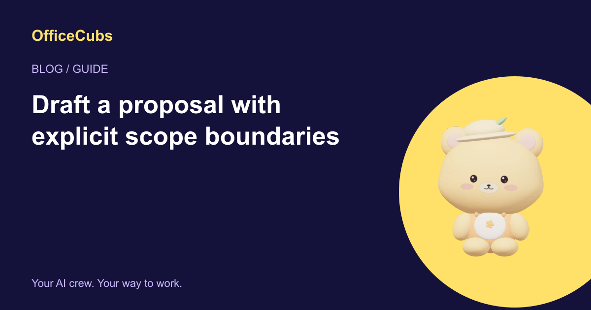 Draft a proposal with explicit scope boundaries