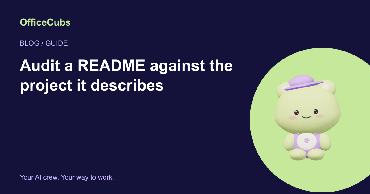 Audit a README against the project it describes