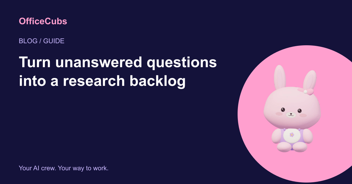Turn unanswered questions into a research backlog