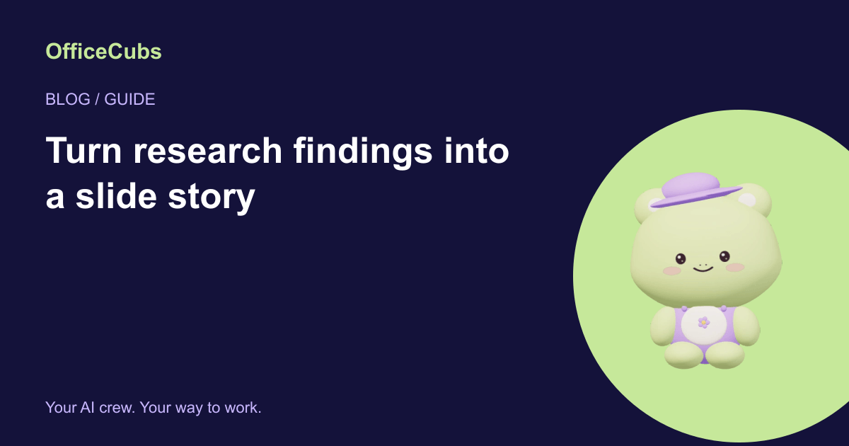 Turn research findings into a slide story