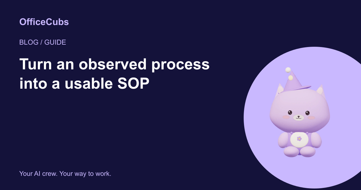 Turn an observed process into a usable SOP